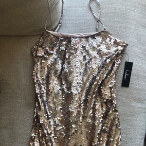 NWT Lulu’s Gold Sequin Dress